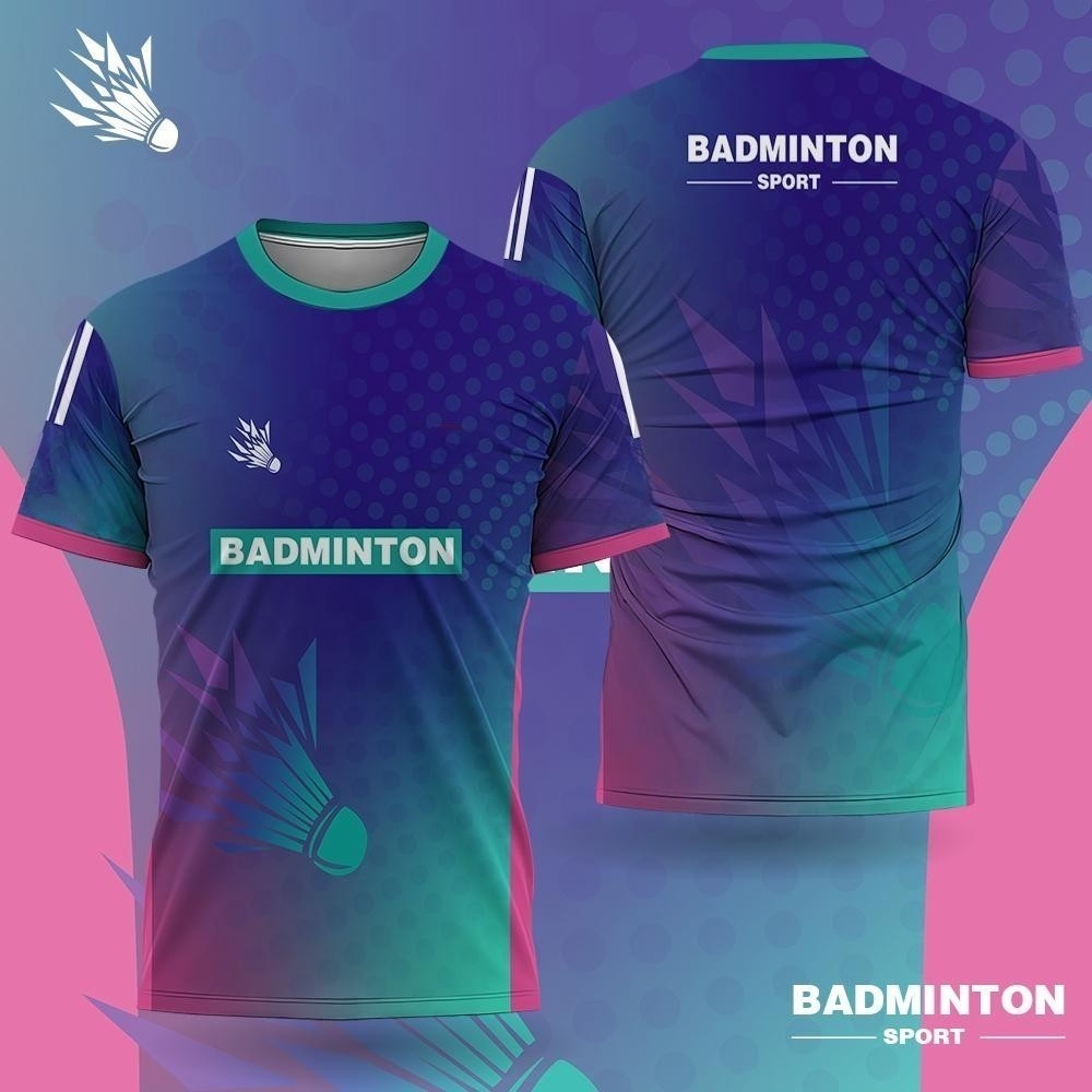 Badminton Wallpaper - Męska odzież do badmintona Gradientowy nadruk
