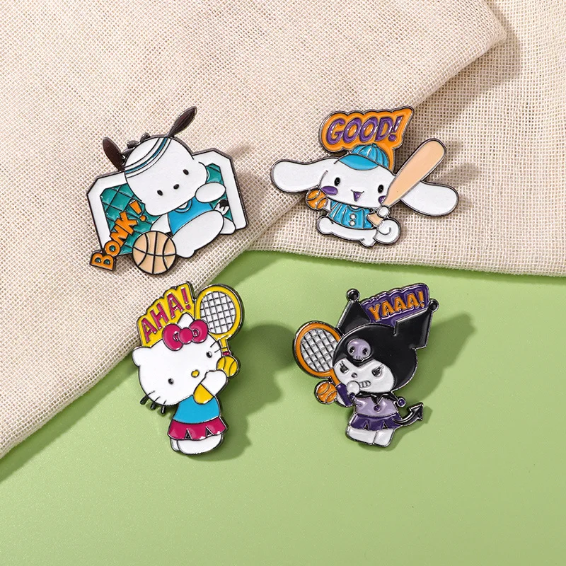 Badminton Icon - Cartoon Sanrio metalowa plakietka uczeń pamiątkowa