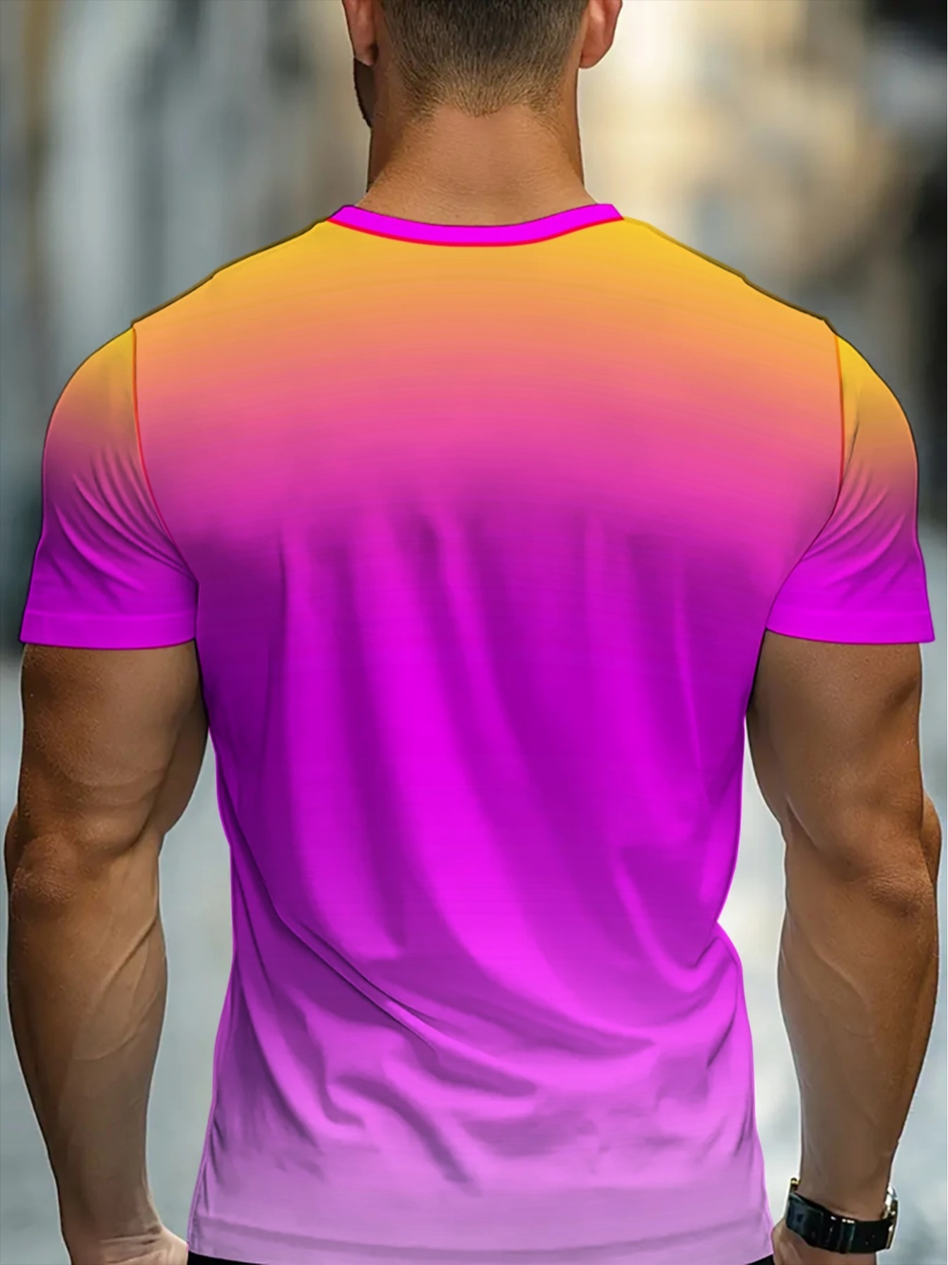 Pomarańczowo-magenta gradiento – T Shirt Dry Fit recenzja i cena